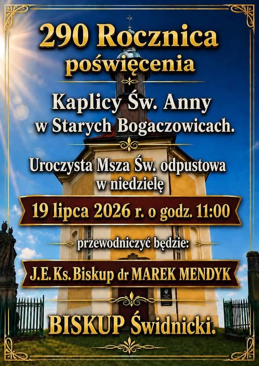 Rocznica poświęcenia kaplicy Św. Anny