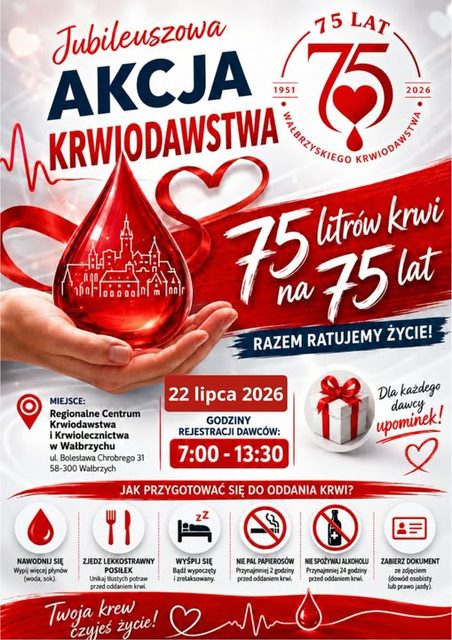 Jubileuszowa akcja krwiodawstwa