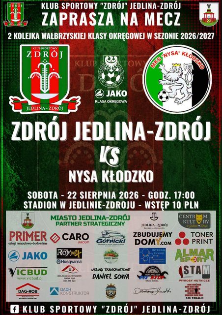 Piłkarska klasa okręgowa: Zdrój Jedlina-Zdrój - Nysa Kłodzko