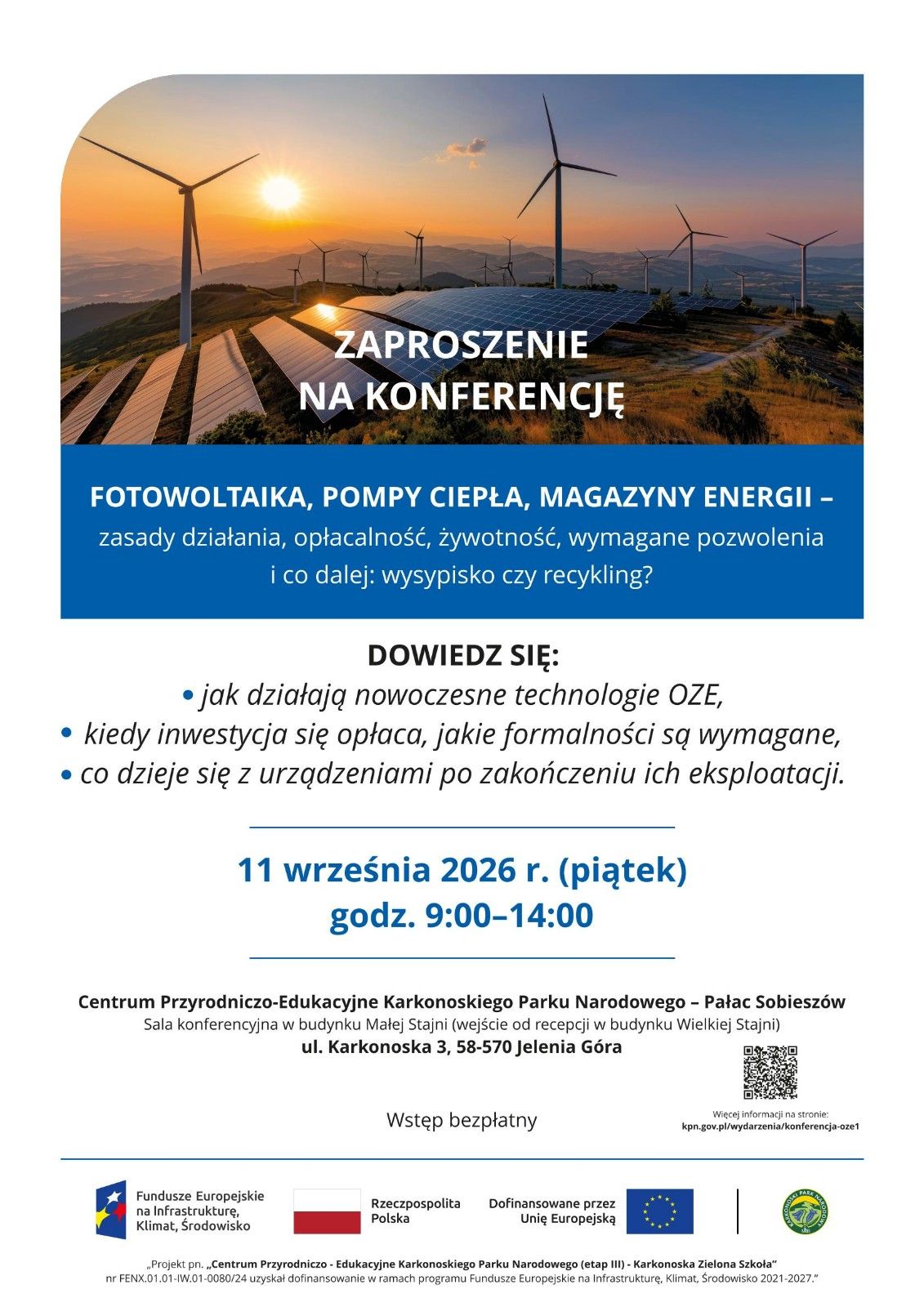 Konferencja „Fotowoltaika, pompy ciepła, magazyny energii – zasady działania, opłacalność, żywotność, wymagane pozwolenia i co dalej: wysypisko czy recykling?”