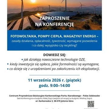 Konferencja „Fotowoltaika, pompy ciepła, magazyny energii – zasady działania, opłacalność, żywotność, wymagane pozwolenia i co dalej: wysypisko czy recykling?”