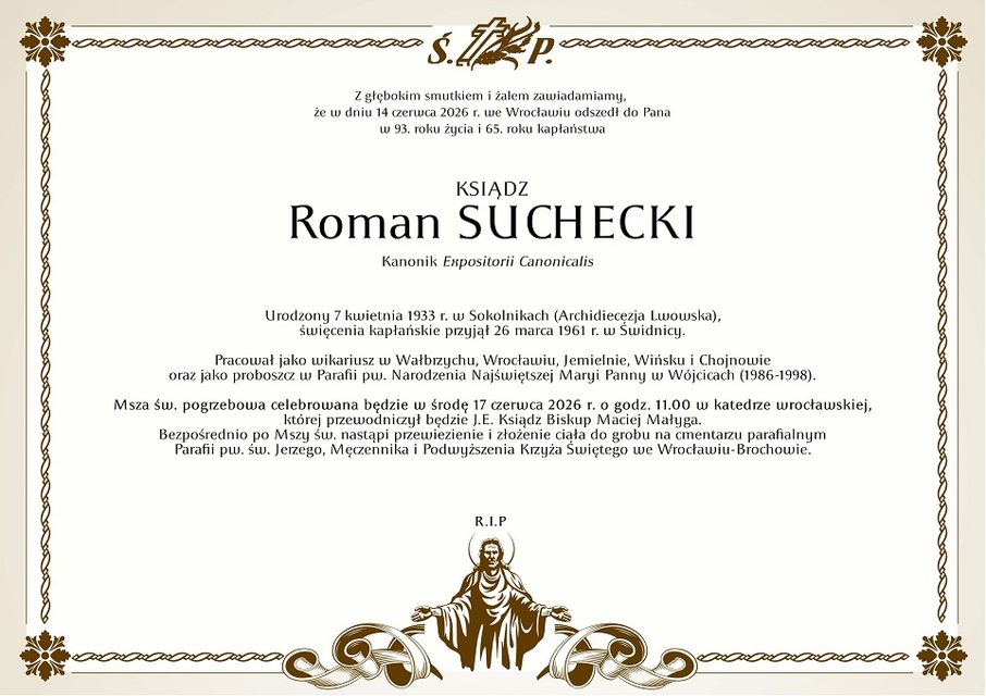 Zmarł ksiądz Roman Suchecki