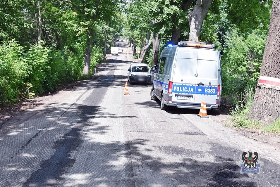 Rowerzysta przewrócił się na jezdnię