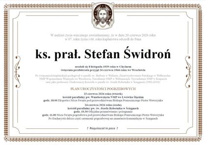 Zmarł ksiądz Stefan Świdroń