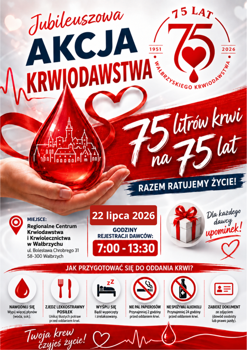 75 litrów krwi na 75-lecie