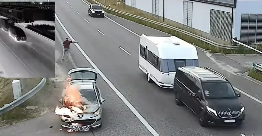 Samochód się pali na drodze - nikt nie chce pomóc