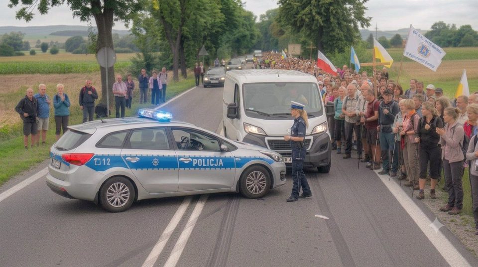 Kierowca na haju prawie wjechał w pielgrzymów