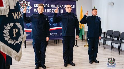 Nowi funkcjonariusze w wałbrzyskiej komendzie