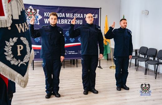 Nowi funkcjonariusze w wałbrzyskiej komendzie