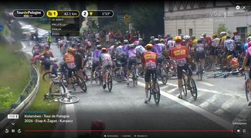 Kraksa podczas Tour de Pologne przed Piechowicami: ok. 20 kolarzy na trasie