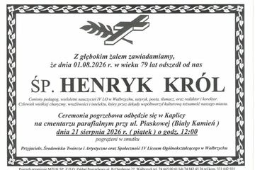 Zmarł Henryk Król