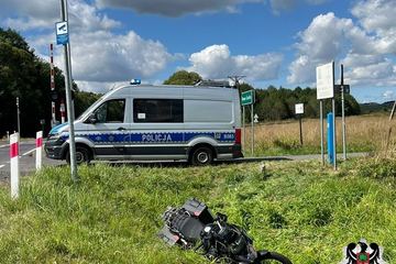 Groźny wypadek z udziałem motocyklisty