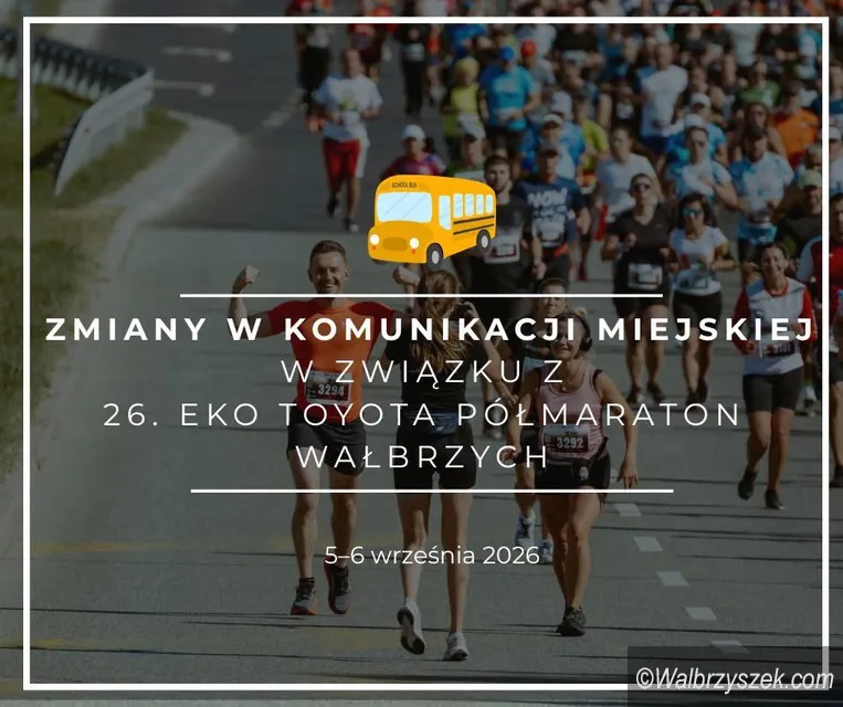 Zmiany w kursowaniu autobusów w trakcie Półmaratonu Wałbvrzyskiego [SZCZEGÓŁY]