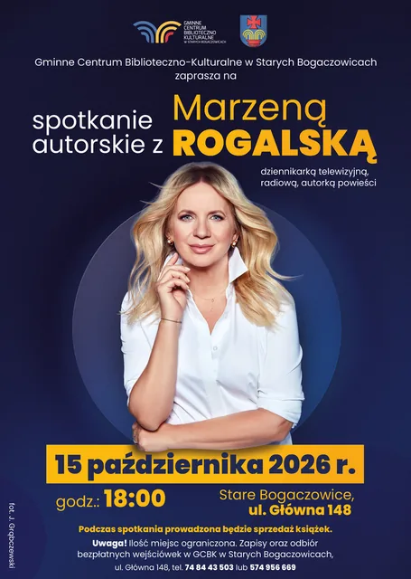 Marzena Rogalska spotka się z czytelnikami w Starych Bogaczowicach