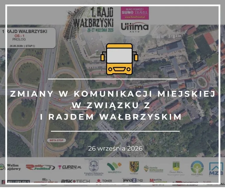 Dziś jeżdżą u nas w mieście rajdowcy. Zmiany w komunikacji miejskiej!