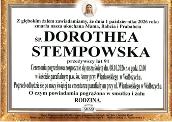 Wałbrzych pożegna Dorotheę Stempowską