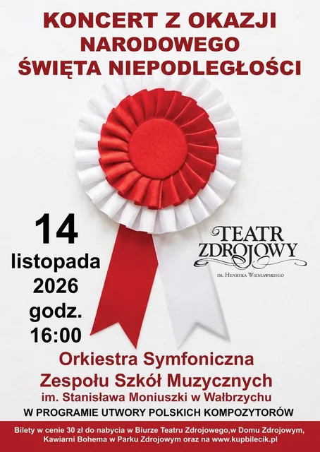 Zapraszają na koncert z okazji Narodowego Święta Niepodległości