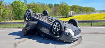 Dachowanie na autostradzie A4