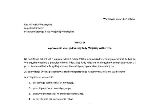 Radni chcą powołania komisji doraźnej