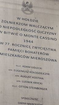 Mieroszów pamięta o rocznicy Bitwy pod Monte Casino