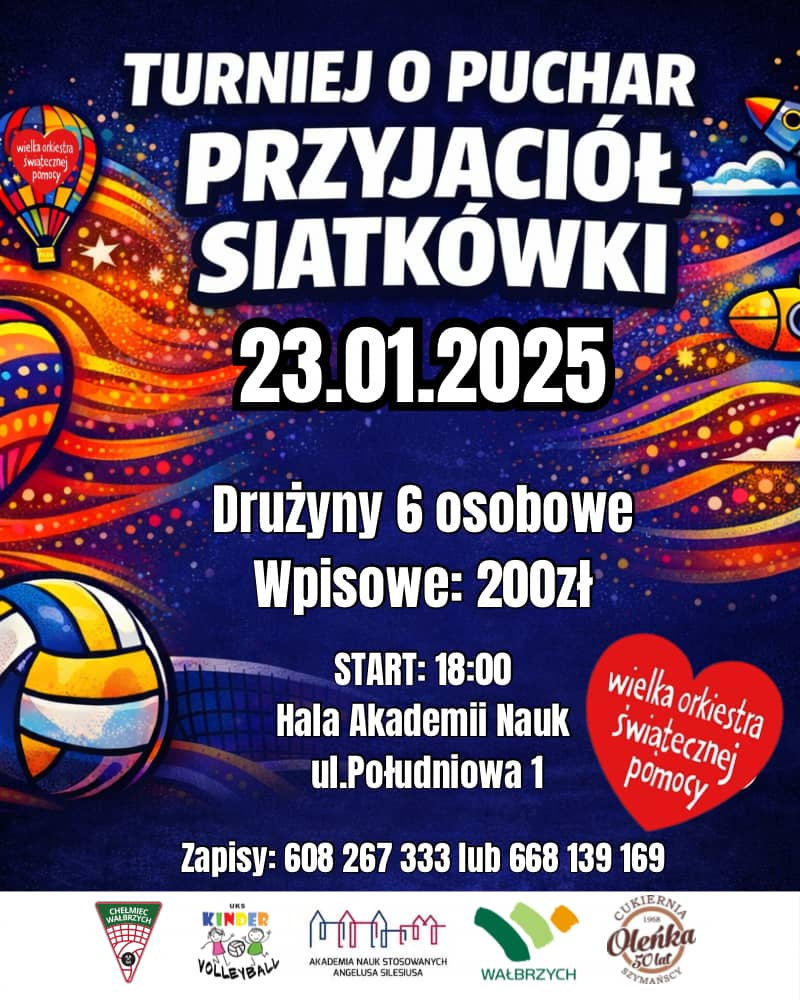 Gramy dla WOŚP – Turniej Przyjaciół Siatkówki w Wałbrzychu