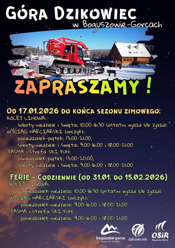 Dzikowiec zaprasza narciarzy