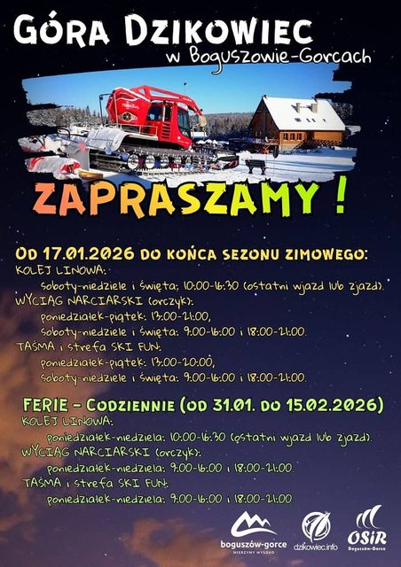 Dzikowiec zaprasza narciarzy