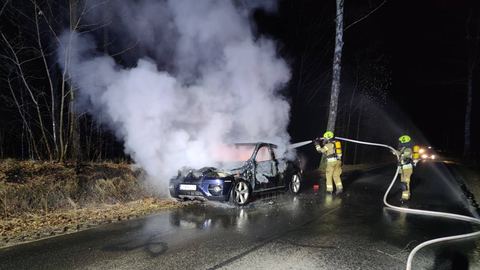 BMW w płomieniach