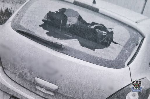 72–latka z cegłówką w dłoni