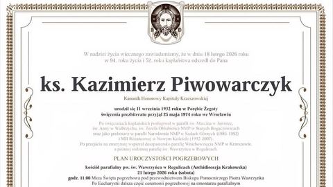 Zmarł Ks. Kazimierz Piwowarczyk