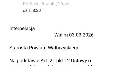 Radny apeluje do Zarządu Powiatu