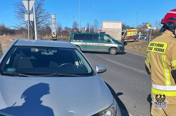 Rowerzysta w ciężkim stanie
