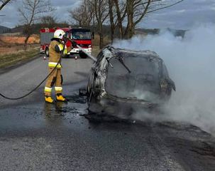 Pożar samochodu osobowego