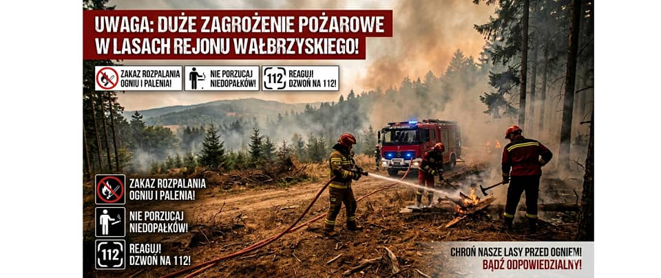 Duże zagrożenie pożarowe w lasach